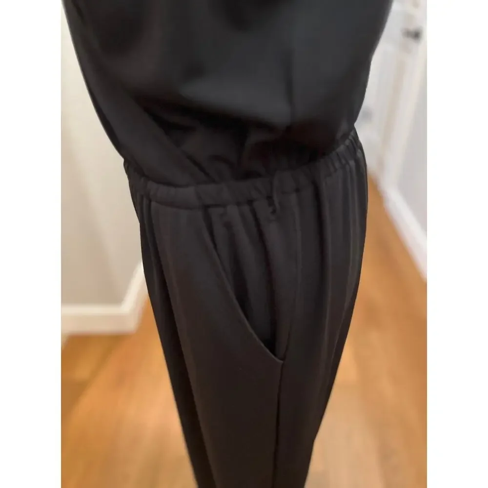 A New‎ Day Black Sleeveless Wrap Jumpsuit Size Small